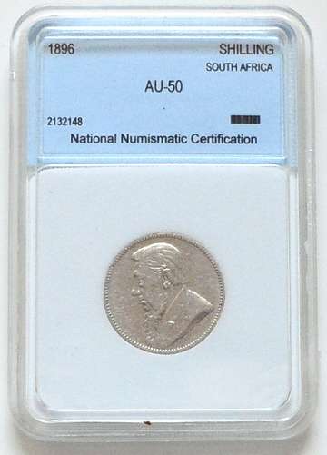 1896 ZAR SHILLING NNC AU50