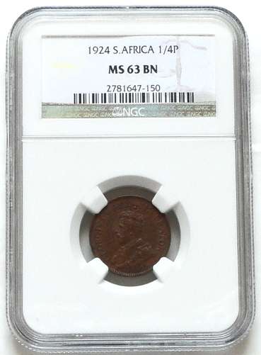 1924 1/4 PENNY NGC MS63BN