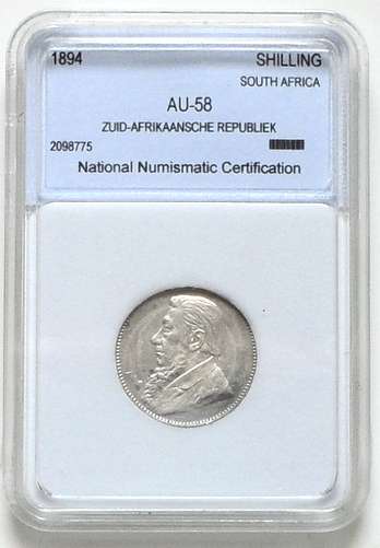 1894 ZAR SHILLING NNC AU58