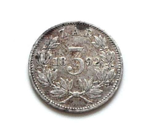 ZAR 1892 3 PENCE