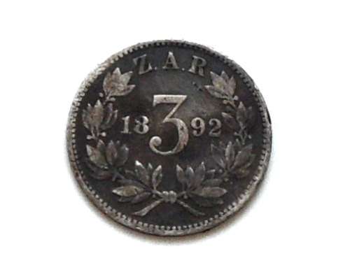 ZAR 1892 3 PENCE
