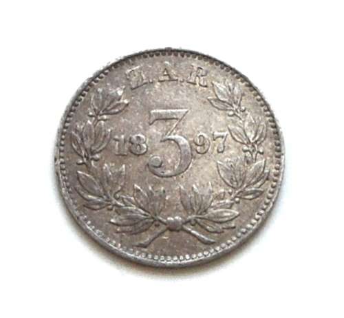 ZAR 1897 3 PENCE