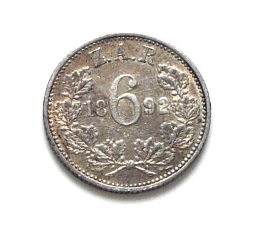 ZAR 1892 6 PENCE