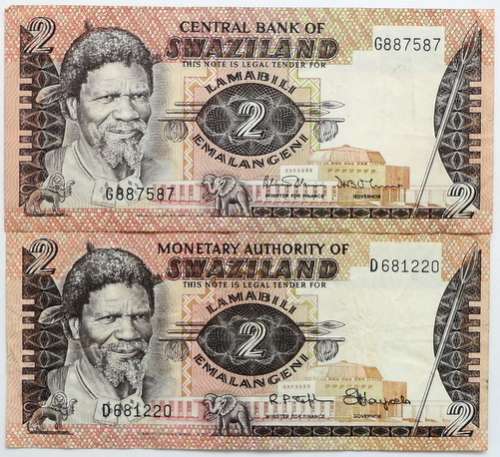 SWAZILAND 1974 + (83-86) EMALANGENI (2 NOTES)