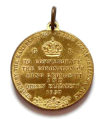 1937 CORONATION MEDAL "ROWNTREES COCOA JELLIES" 32MM