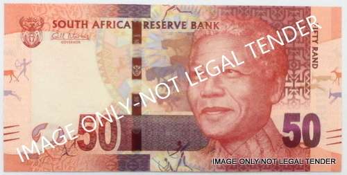 G MARCUS "MANDELA" 50 RAND BANKNOTE UNC AA PREFIX