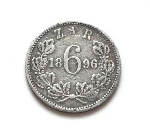 ZAR 1896 SIXPENCE