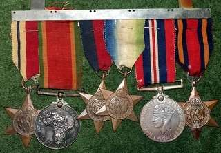 WW2 MEDALS SET OF 6 FULL SIZE ALL INSCRIBED 68149 J F ALLAN