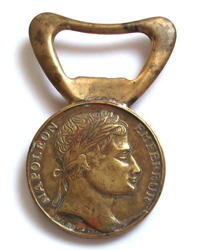 VINTAGE BRASS NAPOLEON EMPEROR BOTTLE OPENER "ROI-D-ITALIE"
