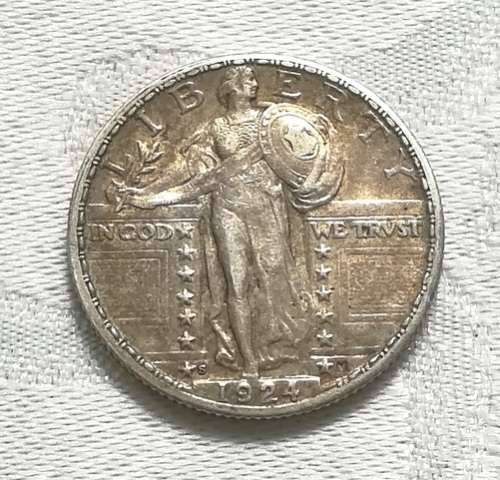 UNITED STATES 1924 S QUARTER DOLLAR **RARE** VF+