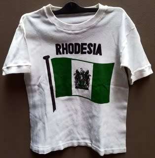 RHODESIA-RHODESIA T SHIRT WITH FLAG (BUSH WAR PERIOD 1970'S) - LARGE