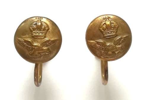 ROYAL AIRFORCE SCRE ON SWEETHEART EARRINGS - PAIR