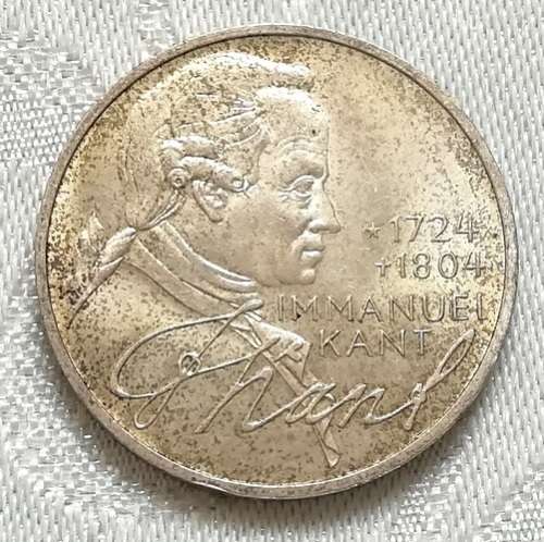 GERMANY 1974D SILVER 5 MARK ÏMMANUEL KENT PHILOSOPHER"