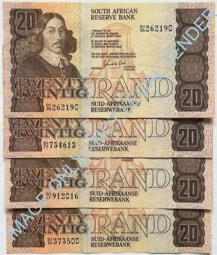 GPC DE KOCK 1981 20 RAND 2ND ISSUE 4 NOTES **BID PER NOTE**