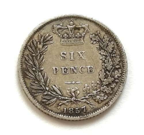 GREAT BRITAIN 1857 **SILVER**  SIXPENCE