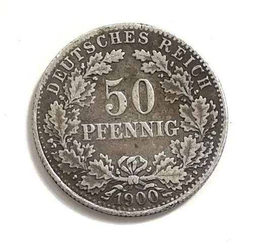 GERMANY 1900 J SILVER 50 PFENNIG **RARE** COIN