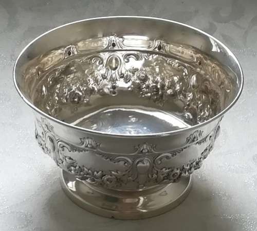 ANTIQUE STERLING SILVER ROSE BOWL BIRMINGHAM 1900 173 GRAMS 120X70MM **EXCELLENT CONDITION**