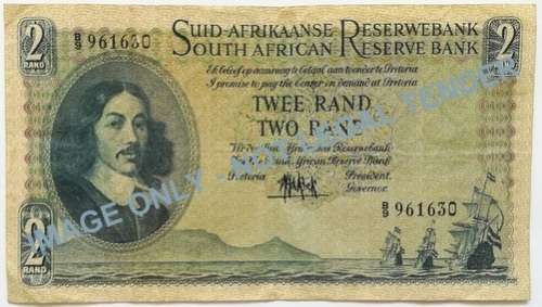 1961 2 RAND NOTE M H DE KOCK 4TH ISSUE AFRIKAANS/ENGLISH