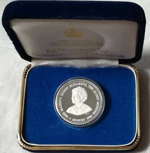 BOXED QUEEN ELIZABETH 80TH BIRTHDAY **PROOF** STERLING SILVER MEDALLION 15 GRAMS