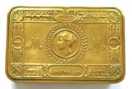 WW1 1914 QU33N MARY CHRISTMAS TIN FOR TROOPS **EXCELLENT CONDITION**