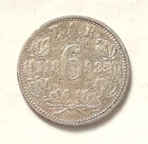 ZAR 1892 6 PENCE