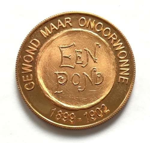 ANGLO-BOEREOORLOG EEUFEES 1899-1999 ZAR 1902 POND MEDALLION 33MM