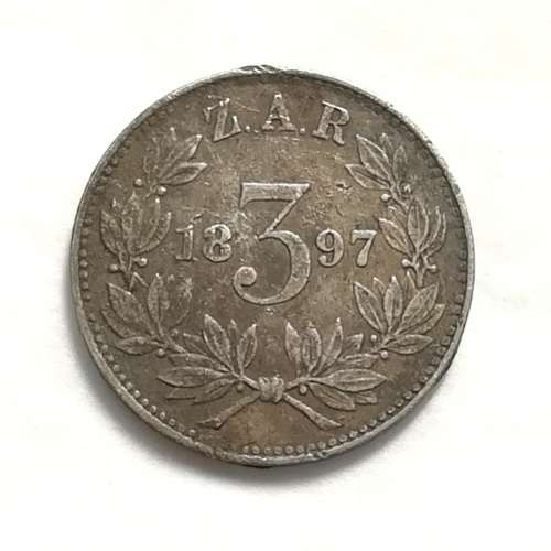 ZAR 1897 3 PENCE