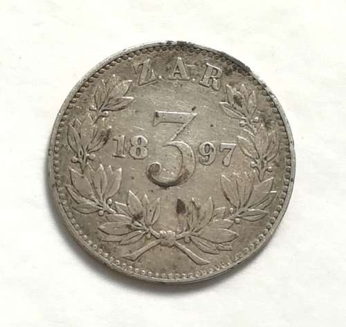 ZAR 1897 3 PENCE