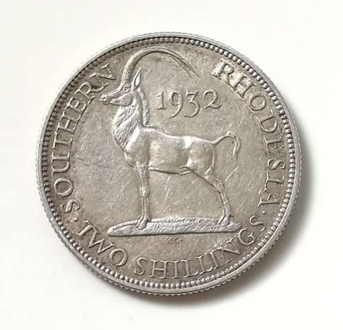SOUTHERN RHODESIA 1932 SILVER 2 SHILLINGS