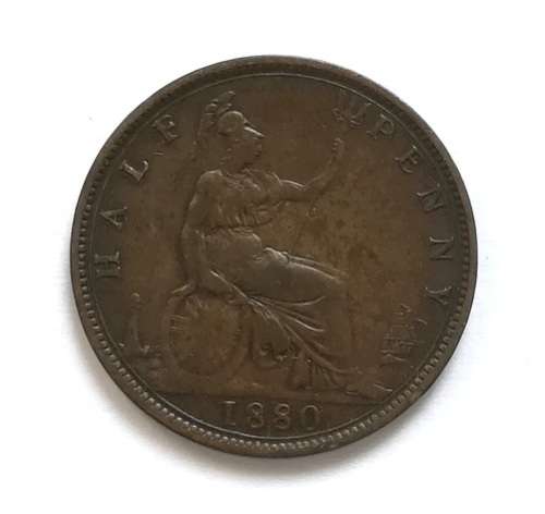 GREAT BRITAIN 1880 HALFPENNY