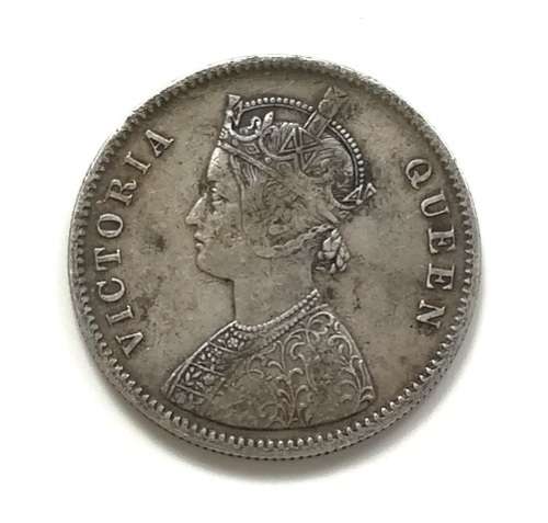 BRITISH INDIA 1876 SILVER RUPEE
