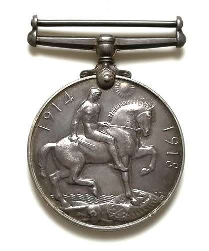 WW1 1914-1918 WAR MEDAL PTE E CHAMBERS 3RD SAI