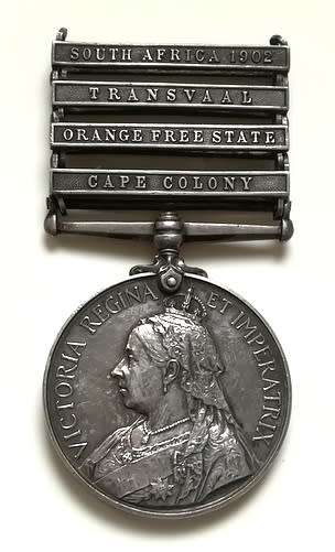BOER WAR QUEENS SOUTH AFRICA MEDAL QSA 4 X CLASPS