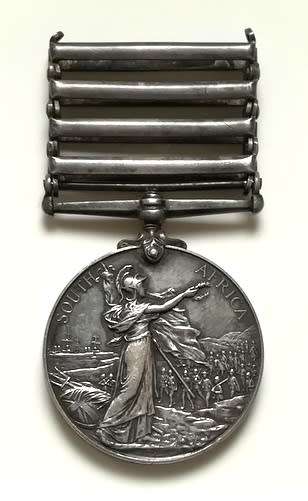 BOER WAR QUEENS SOUTH AFRICA MEDAL QSA 4 X CLASPS