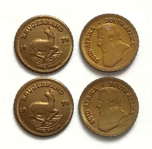 REPUBLIC 1978 "KRUGERRAND"BRASS TOKEN (50 TOKENS) **BID PER TOKEN** 10MM
