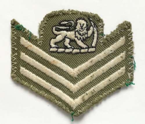 RHODESIA SERGEANT CLOTH RANK BADGE