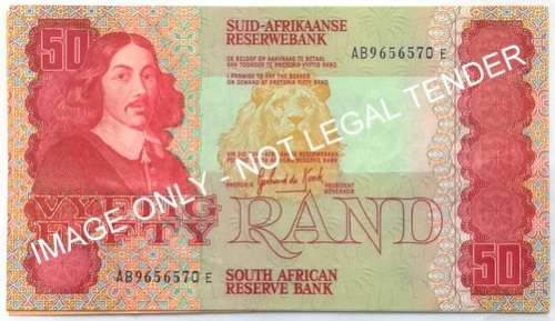 G P C DE KOCK 50 RAND VF+ (5 NOTES SEQUENCE) **BID PER NOTE**