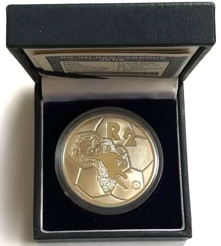 1996 2 RAND 1 OUNCE **SILVER** PROOF COIN "AFRICAN CUP OF NATIONS"