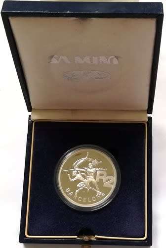 1992 2 RAND 1 OUNCE **SILVER** PROOF COIN "OLYMPICS BARCELONA"