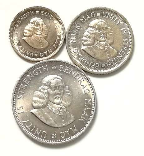 REPUBLIC 1963  5 + 10 + 20 CENTS (3 COINS)