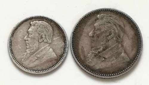 ZAR 1896 3 + 6 PENCE (2 COINS)