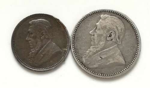 ZAR 1896 3 + 6 PENCE (2 COINS)