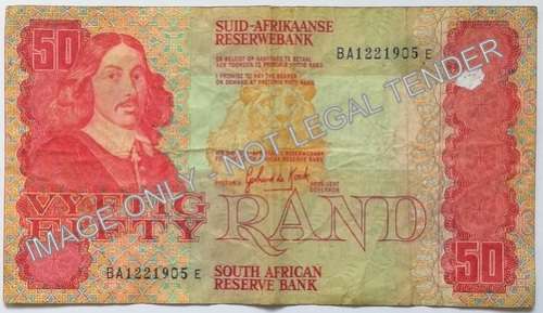 G P C DE KOCK 50 RAND **FILLER** NOTE