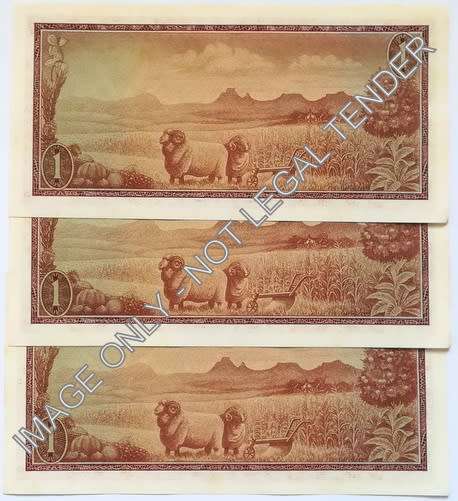 T W DE JONGH 1967 1 RAND VF+ 1ST ISSUE 3 NOTES SEQUENCE