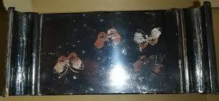 JAPANESE LACQUEREDHAND PAINTED BUTTERFLIES AND BIRDS JEWELLERY BOX 240X290MM