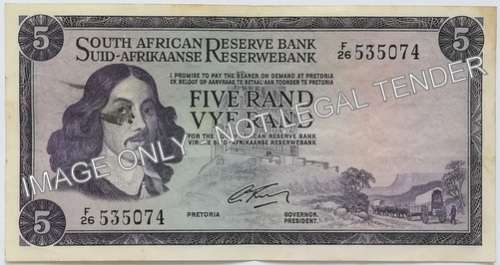 G RISSIK 5 RAND NOTE  RARE **FILLER**