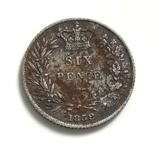 GREAT BRITAIN 1859 SILVER 6 PENCE