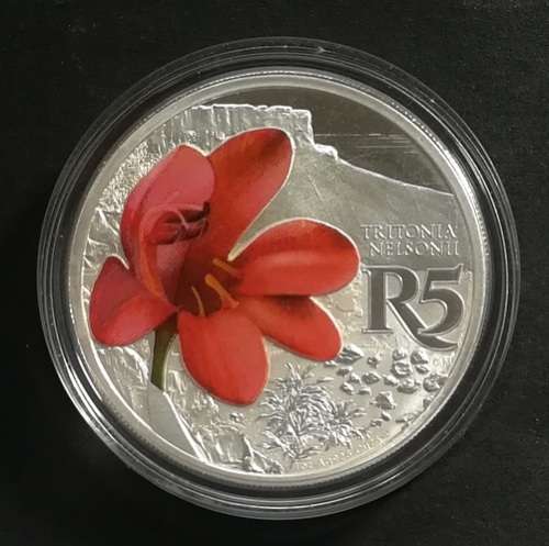 2018 1 OZ SILVER SOUTH AFRICA R5 TRITONIA NELSON 11 COLOURIZED