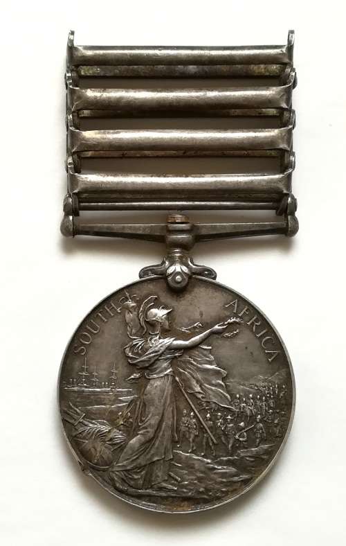 BOER WAR - QSA 4 BARS-LAINGS NEK,TVL,OFS,DEFENCE OF LADYSMITH 379 TPR IH MONTGOMERY NATAL CARBINEERS