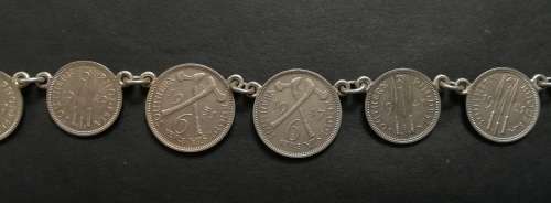 SOUTHERN RHODESIA MIX LOT 1947-1952 3+6 PENCE NECKLACE 440MM